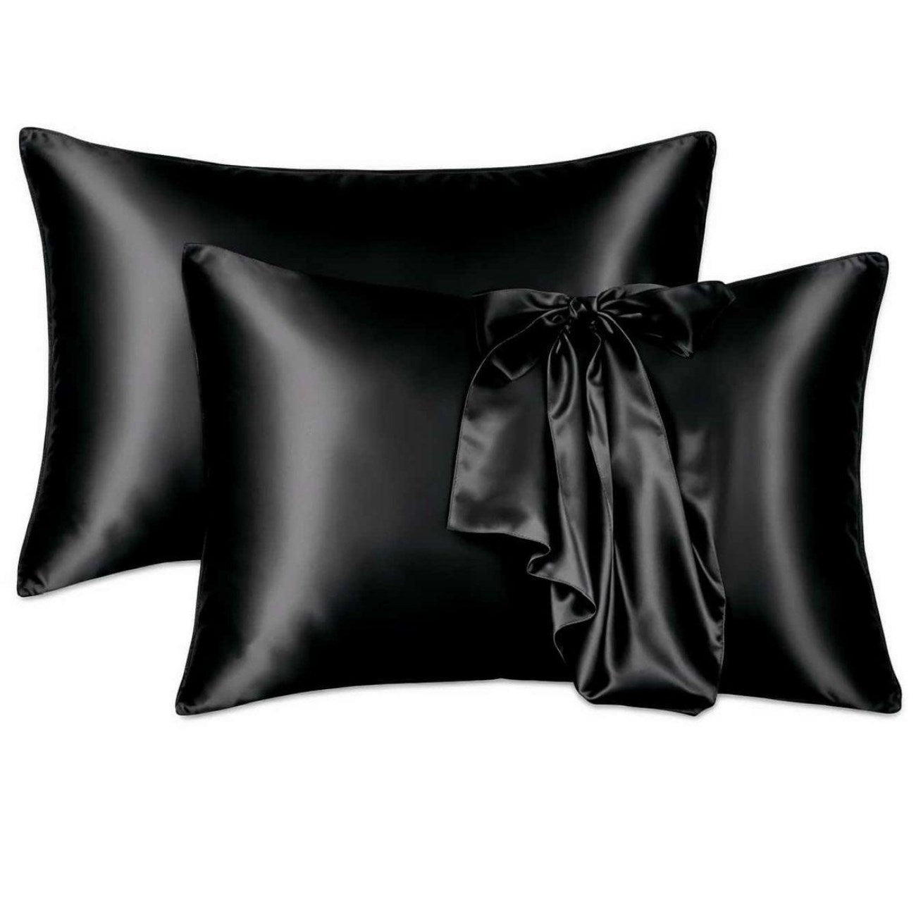Antibakteriyel Terletmeyen İpek Saten Yastık Kılıfı 2'li 50x70 Siyah