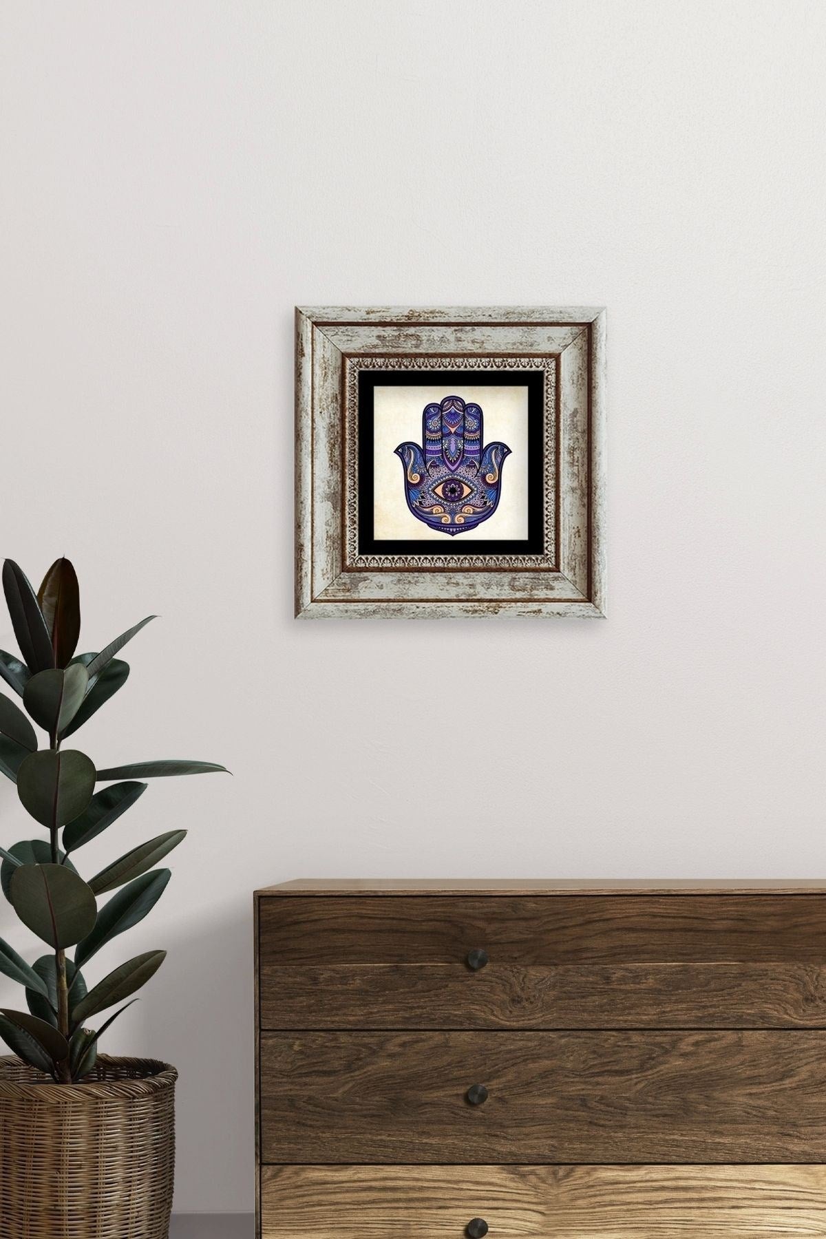 Fatma Ana Eli Çerçeveli Taş Tablo 20 cm