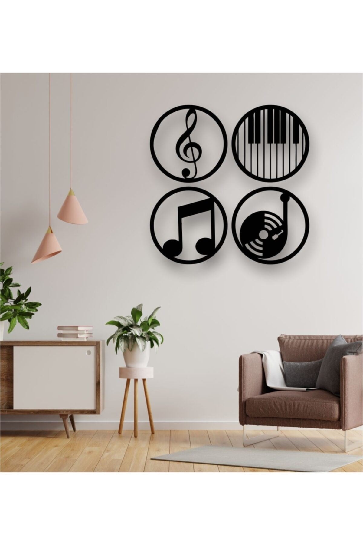 Müzik Nota Dekoratif Tablo 80 x 80