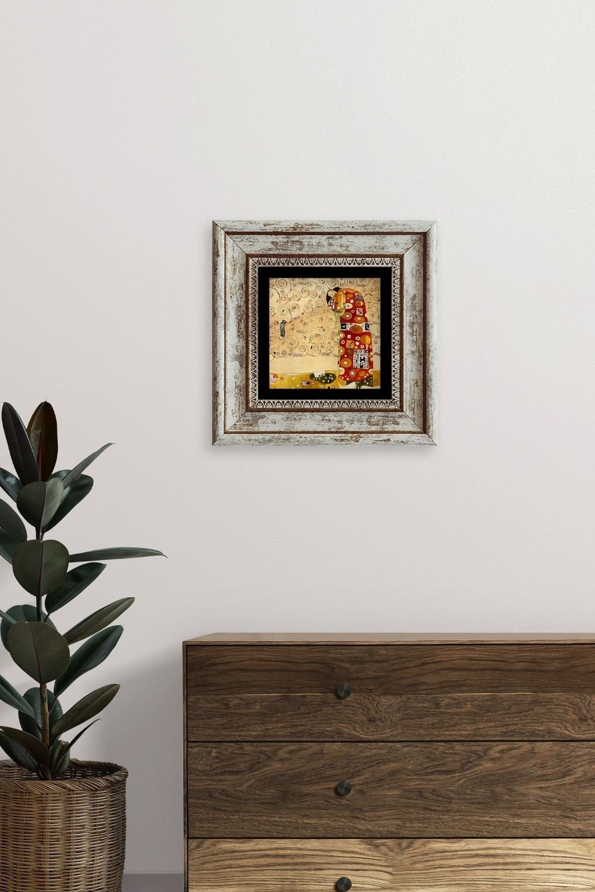 Gustav Klimpt Çerçeveli Taş Tablo 20 cm