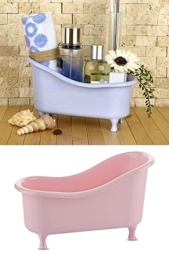 BUFFER® Dekoratif Mini Küvet Şeklinde Çok Amaçlı Banyo Düzenleyici Sepet