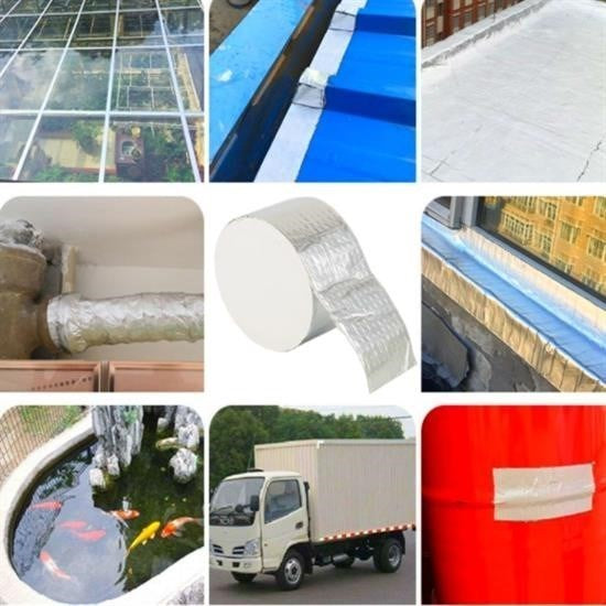 BUFFER® 2 Mt Yüksek Sıcaklık Dayanan Su Geçirmez Çatı Duvar Çatlak Onarıcı Yapışkan Bant Folyo 5 Cm