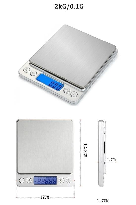 BUFFER® Dijital Hassas Mutfak Terazisi Hassas Tartı 2000 Gr/01 Gr Hassasiyet