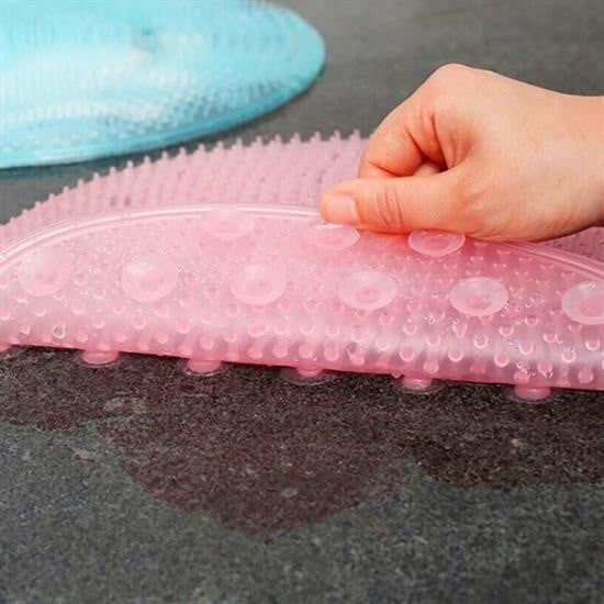 BUFFER® Silikon Fırçalı Banyo Masaj Matı ve Ayaklar için Topuk Masaj Paspası