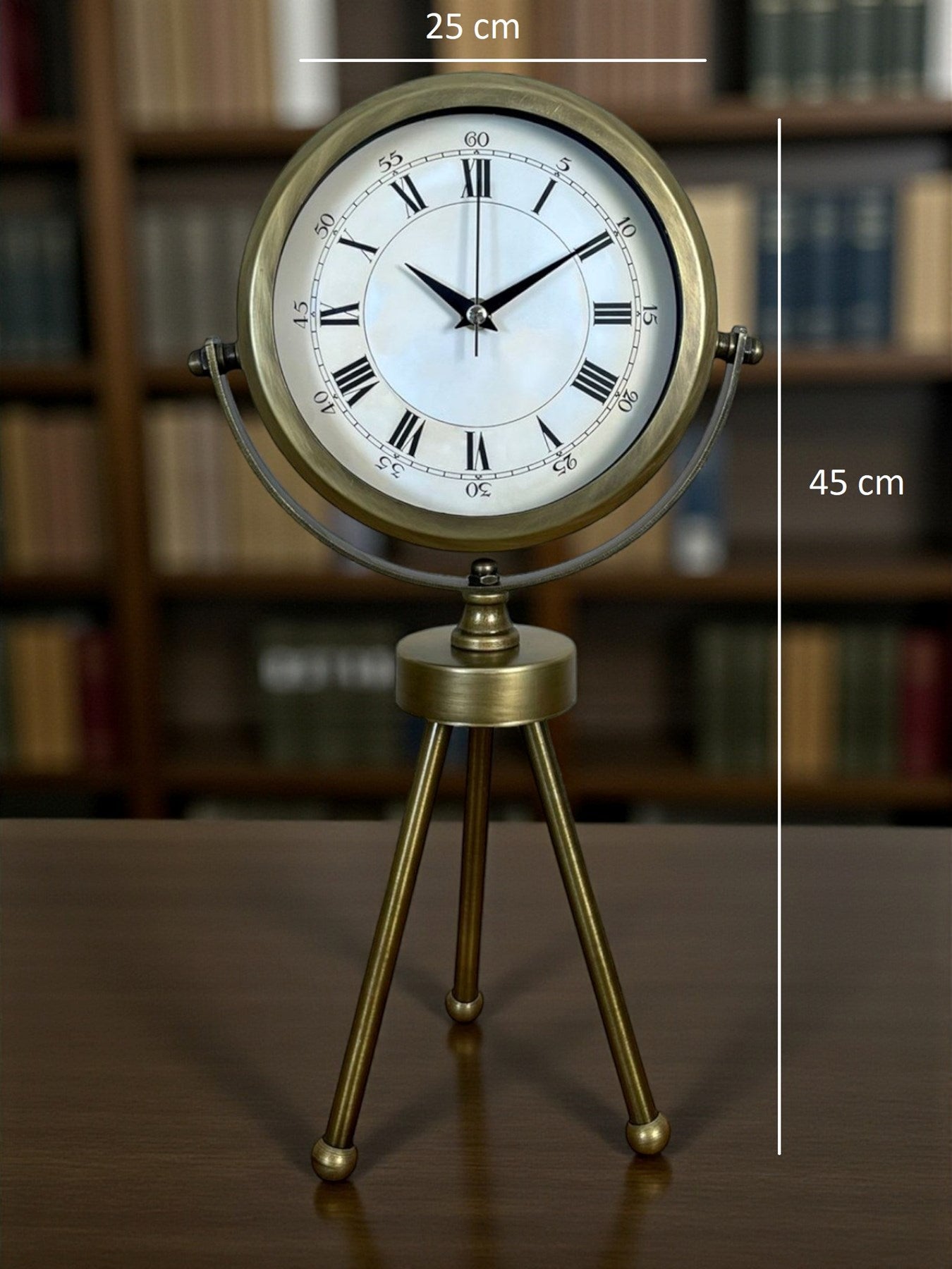 Zentime Eskitme Vintage Üç Ayaklı Masa Saati