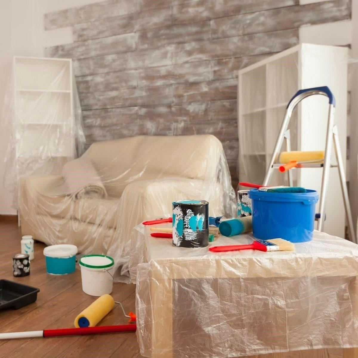 BUFFER® Boya Badana Eşya Koruma Hışır Örtüsü 280cm x 15 mt Yapışkanlı Hışır Örtü