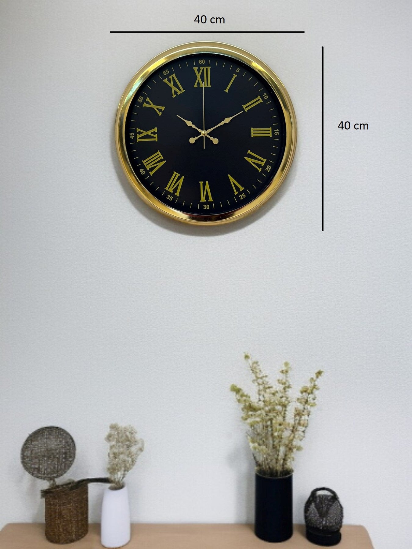 Zentime 40 Cm Gold Lüks Duvar Saati