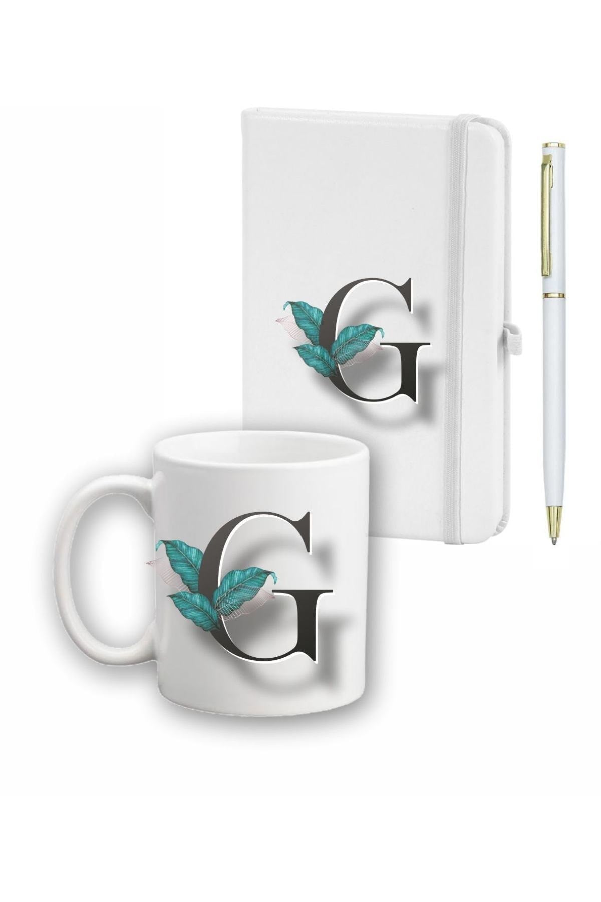 Yaprak Desen Ajanda, Kupa Ve Kalem Seti