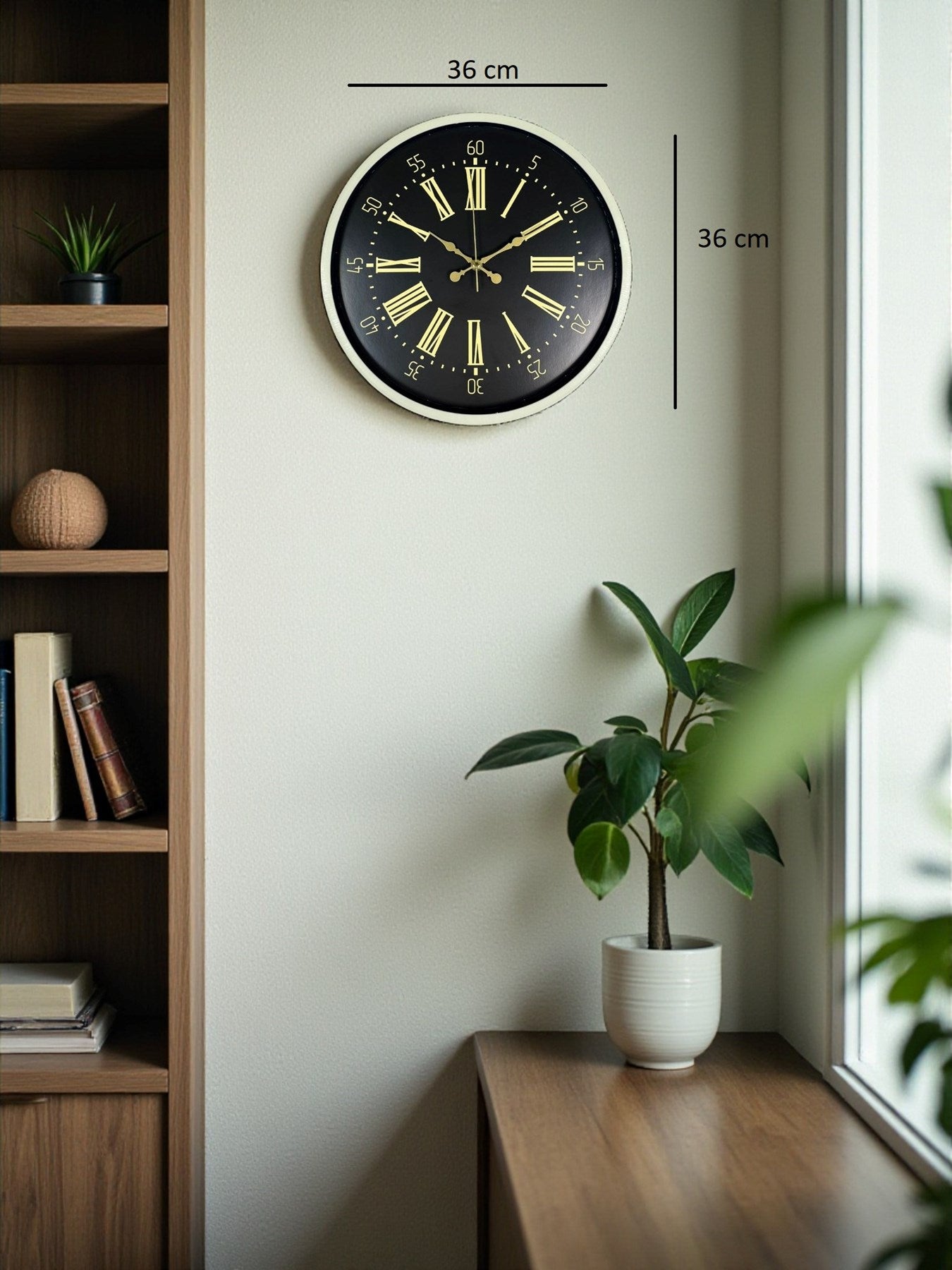 36 Cm Krem Dekoratif Duvar Saati