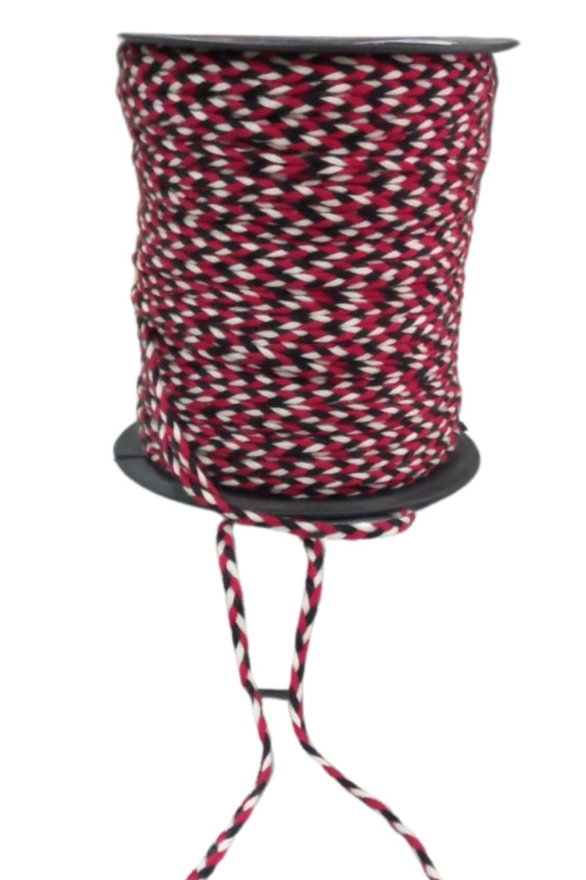 Bileklik ipi, Hediye Paketleme ipi, Şans, Bereket, Aşk, Şifa, Güç 5 mm Pamuk 5 metre Kırmızı