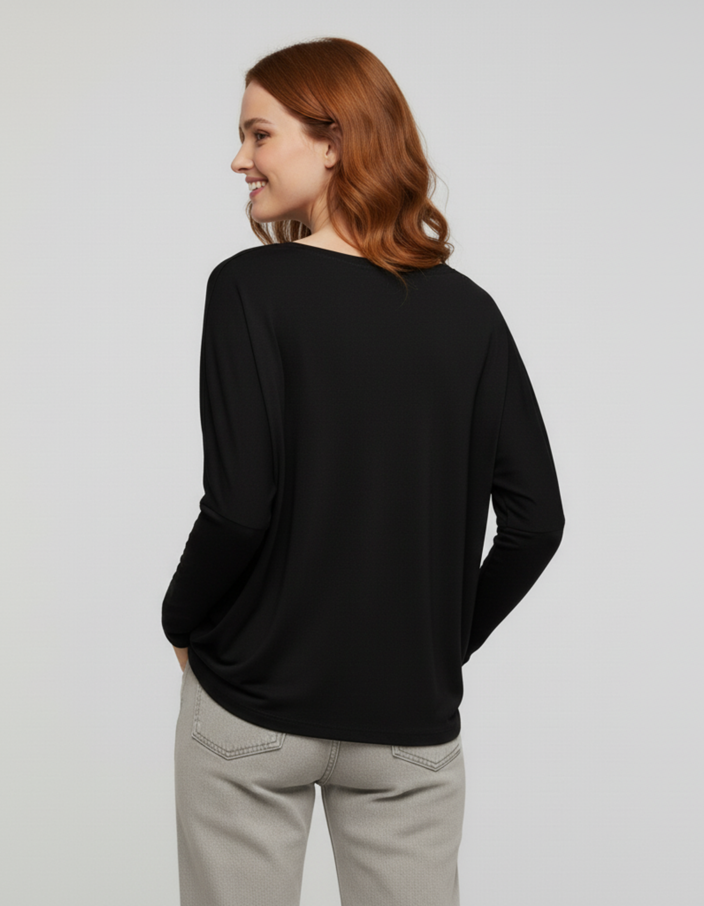 Siyah Basic Uzun Kollu Viskon Kadın Bluz