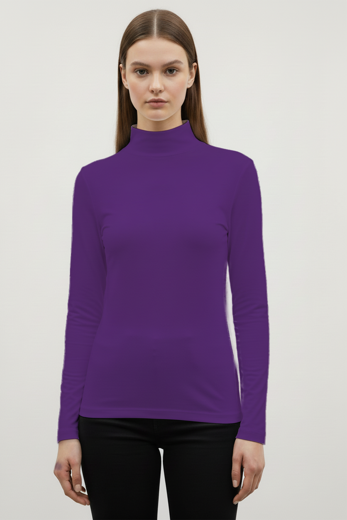 Kadın Düz Mor Bluz
