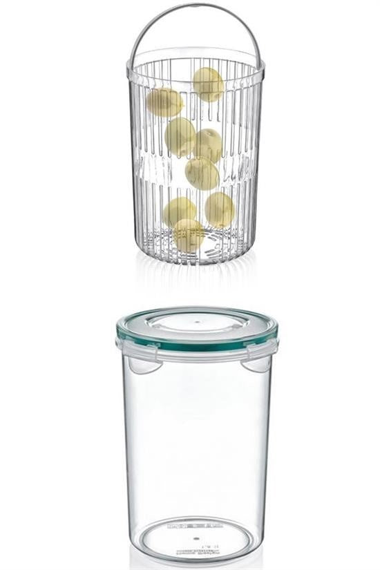 BUFFER® Zeytin Turşu Sebze Yıkama Kutusu Klipsli Kapaklı Saklama Kabı