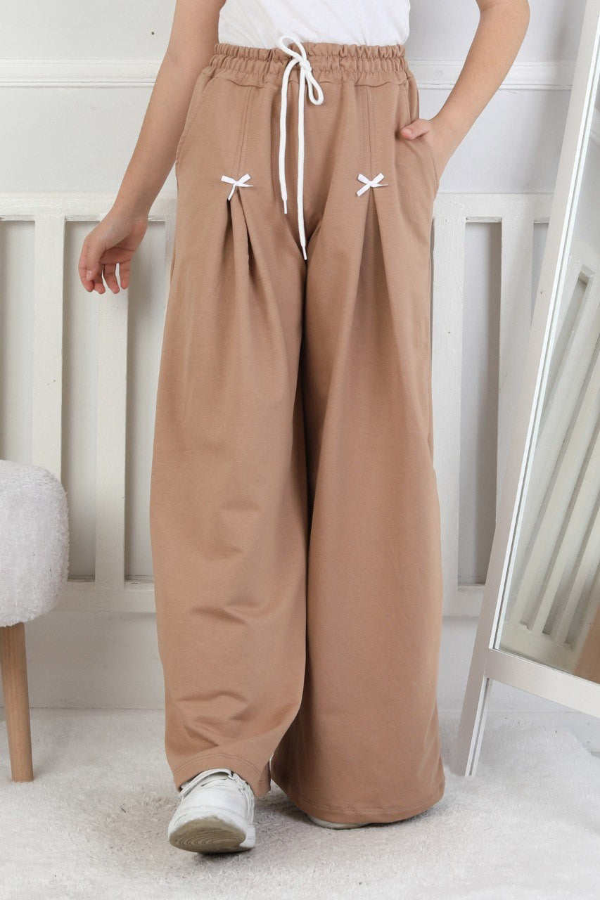 Bol Paça Cepli Baskılı Kız Çocuk Eşofman Altı