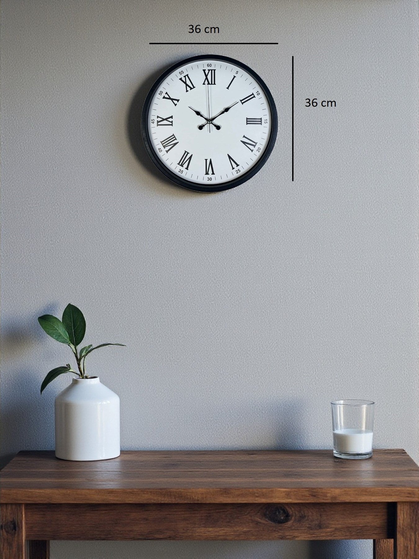 Zentime 36 Cm Siyah Dekoratif Duvar Saati