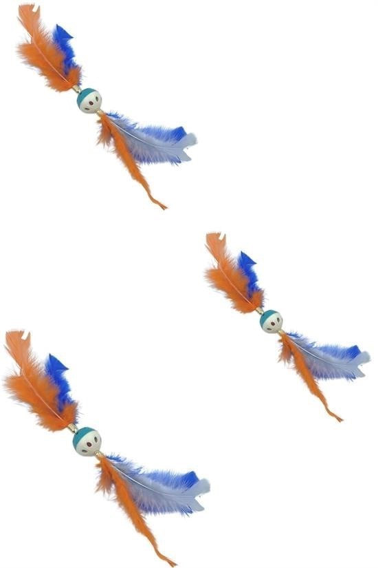 BUFFER®Tüylü PüsküllüKedi OyuncağıDikkat Çekici Renkli Sevimli Evcil Hayvan Oyuncağı