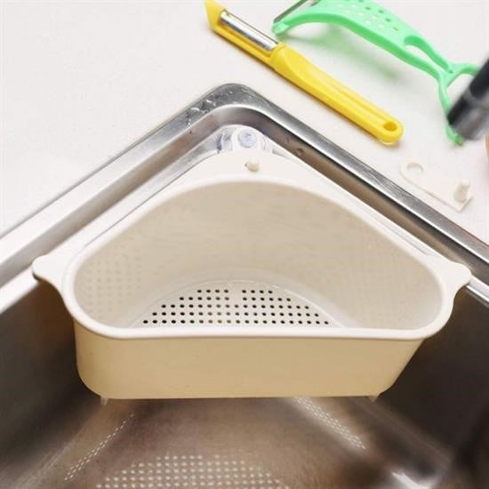 BUFFER® Vantuzlu Üçgen Sebze Meyve Lavabo Raf Evye Süzgeç Sünger Tutucu Düzenleyici Mutfak Organize