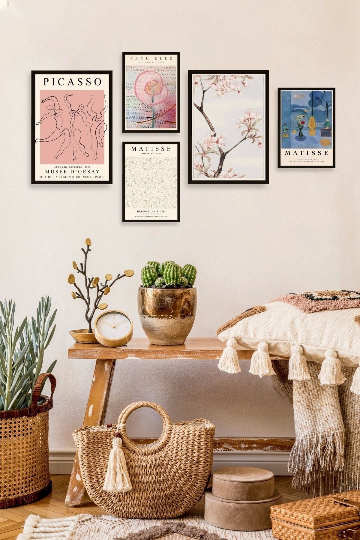 Ünlü Tablo Seti 5'li Tablo 30 x 40