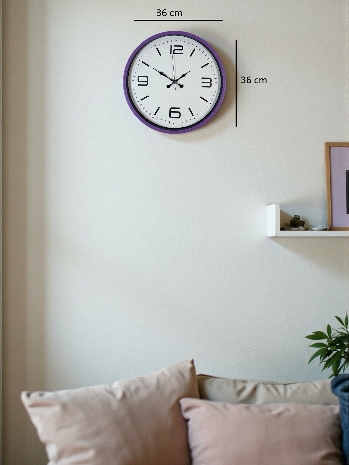 Zentime 36 Cm Mor Dekoratif Duvar Saati