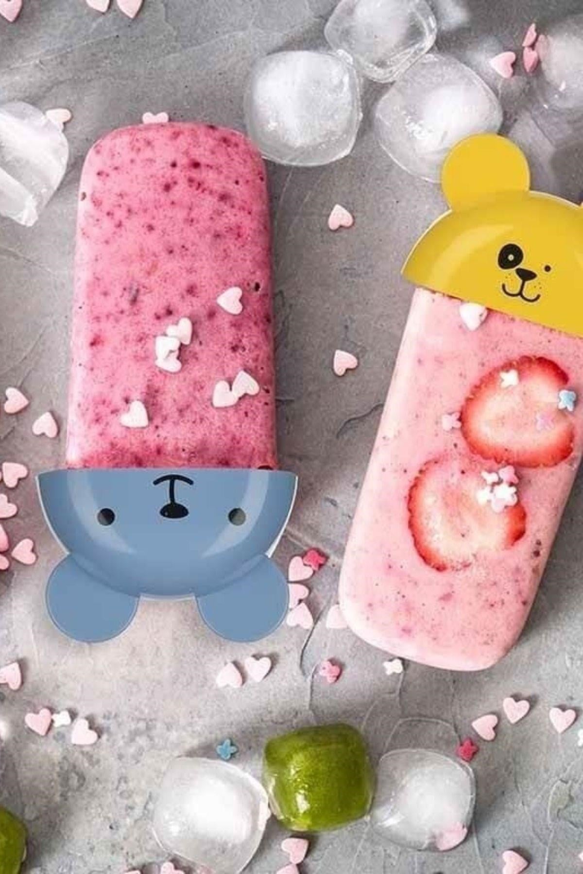 BUFFER® 4'lü Kolay Şekillendirici Sevimli Çocuk Meybuz & Dondurma Kalıbı AP-9179