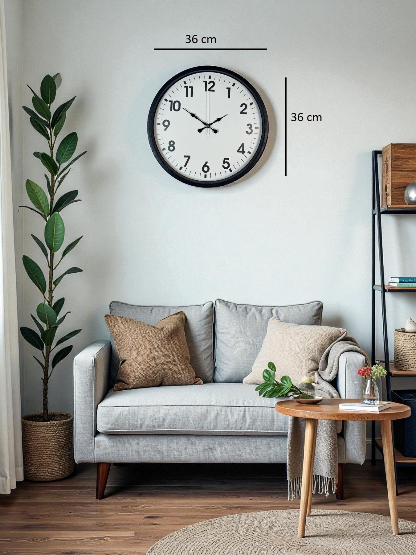 Zentime 36 Cm Siyah Dekoratif Duvar Saati