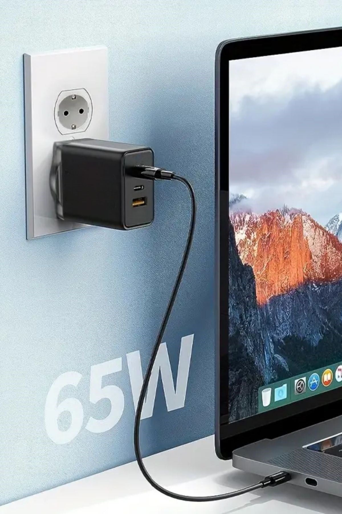 BUFFER® 65W Hızlı Şarj Edebilen TYPE C uçlu Şarj Aleti