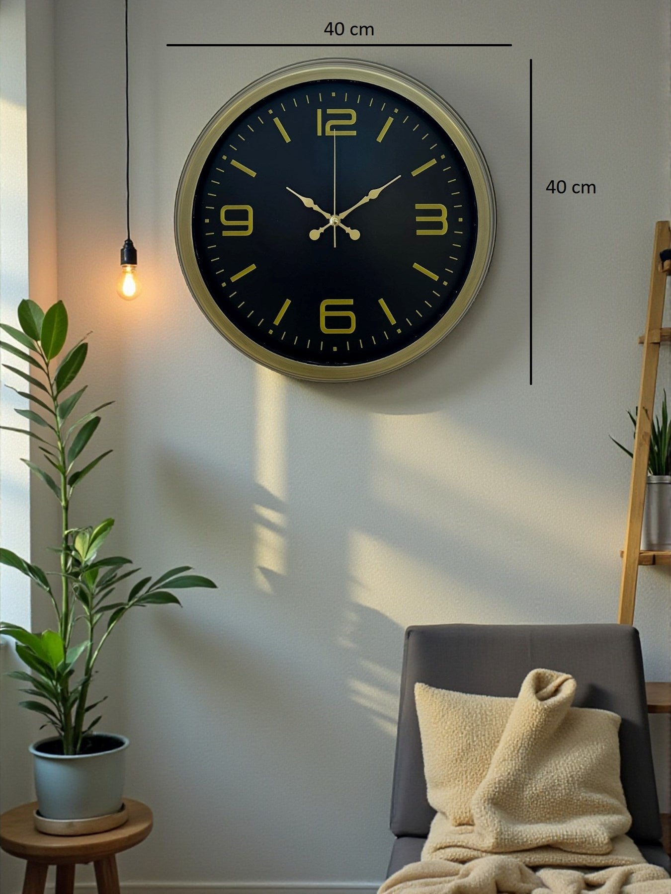 Zentime 40 Cm Metal Eskitme Vintage Duvar Saati