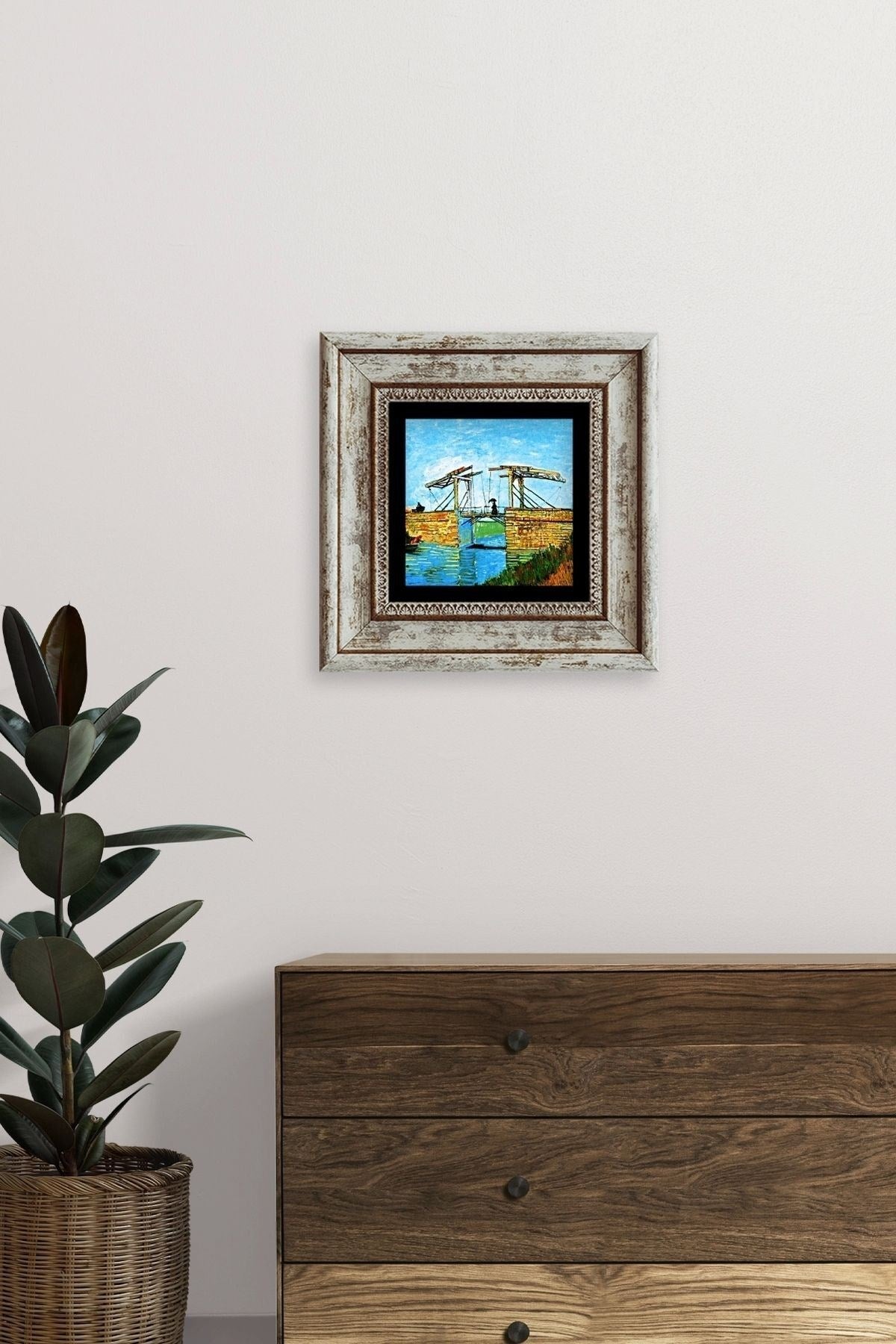 Van Gogh Çerçeveli Taş Tablo 20 cm