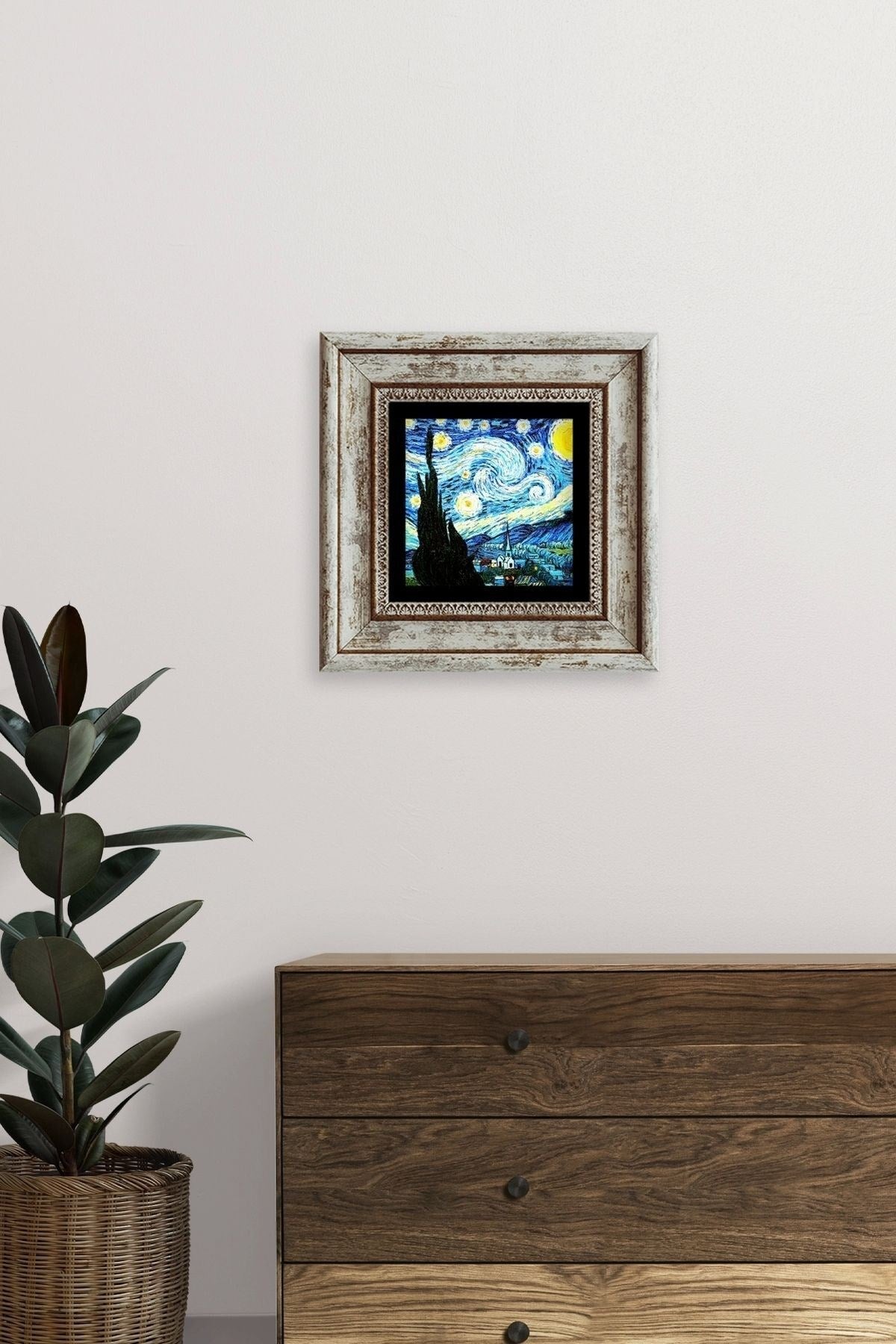 Van Gogh Çerçeveli Taş Tablo 20 cm