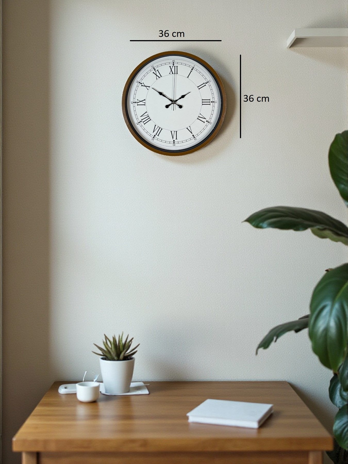 Zentime 36 Cm Kahverengi Dekoratif Duvar Saati