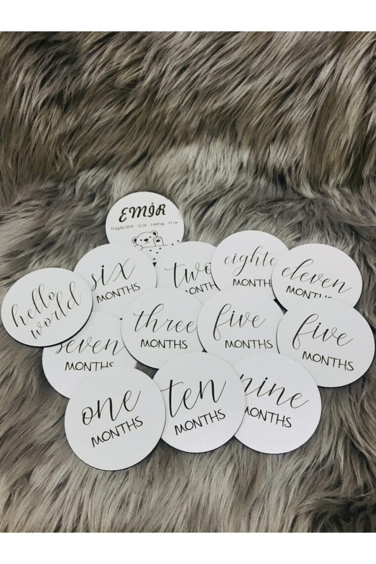 Ahşap Bebek Anı Kartı İngilizce 13'lü