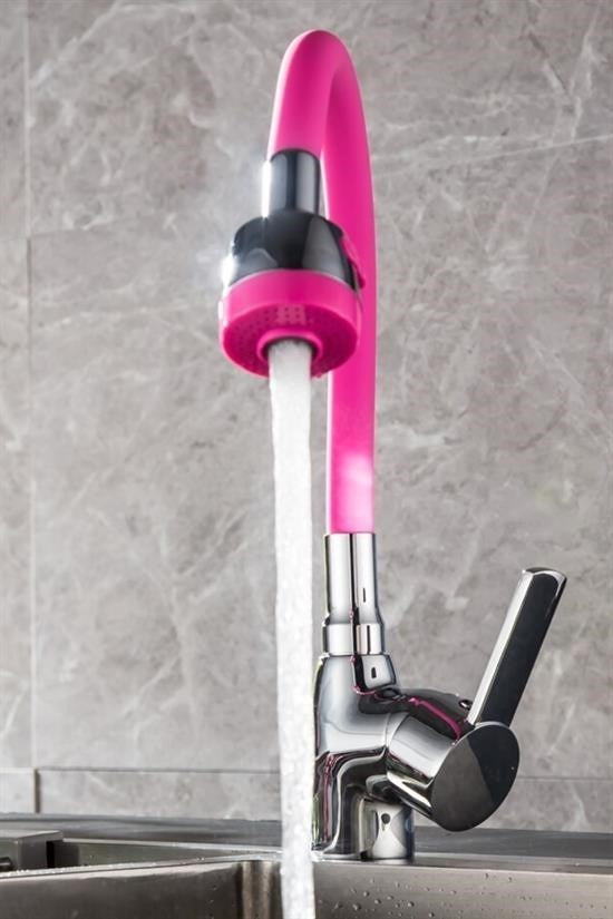 BUFFER® Oynar Başlıklı Tasarruflu Kubar Musluk Borusu ve Başlığı Pembe