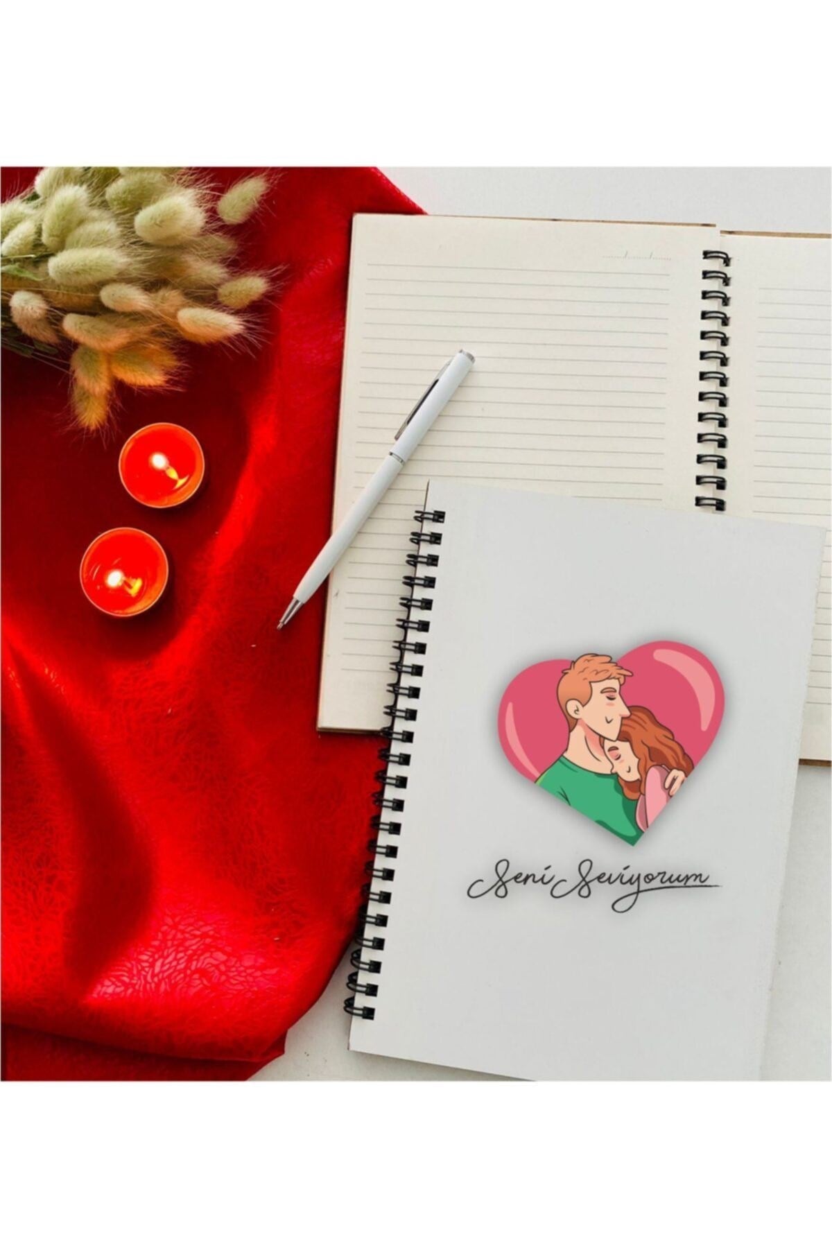 Sevgililer Günü Seni Seviyorum Defter Kalem Seti