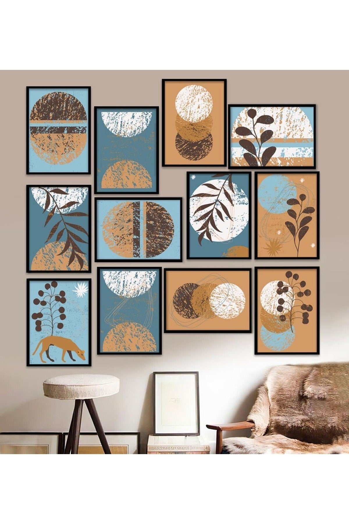 12 Parça Çerçeve Görünümlü Mdf Tablo Seti 15 x 20