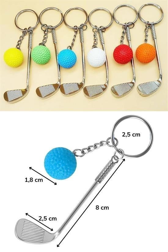 BUFFER® Gerçekçi Golf Tasarımlı Şık Anahtarlık Kolye Çanta Süsü Golf Keychain