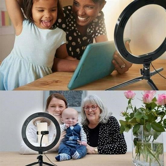 BUFFER® 8inç 20cm Youtube Instagram Tiktok Selfie Stüdyo Video Fotoğraf Ring Light Tripod Led Halk