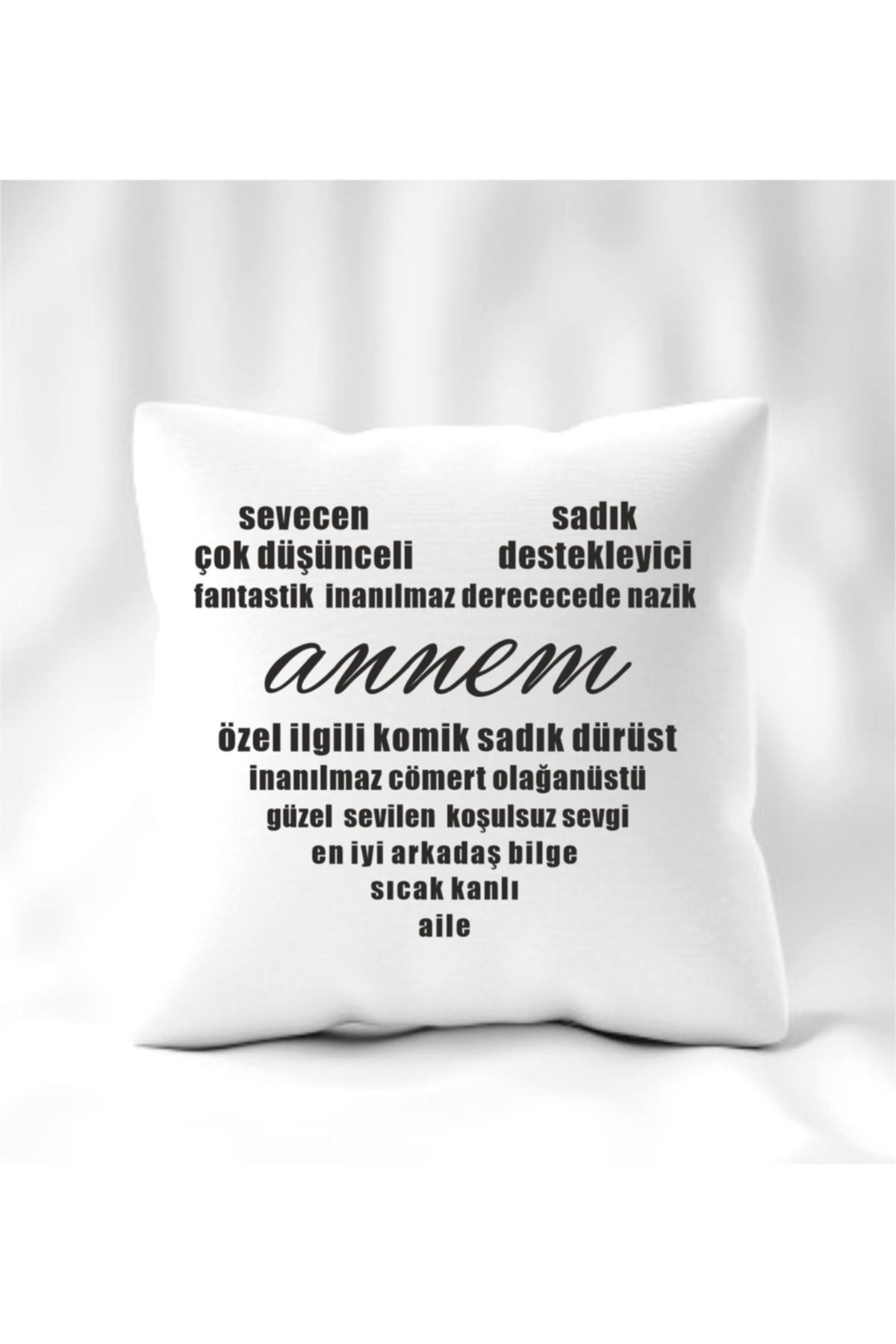 Anneler Günü Kalp Desen Anneye Iltifat Yastık 40 x 40