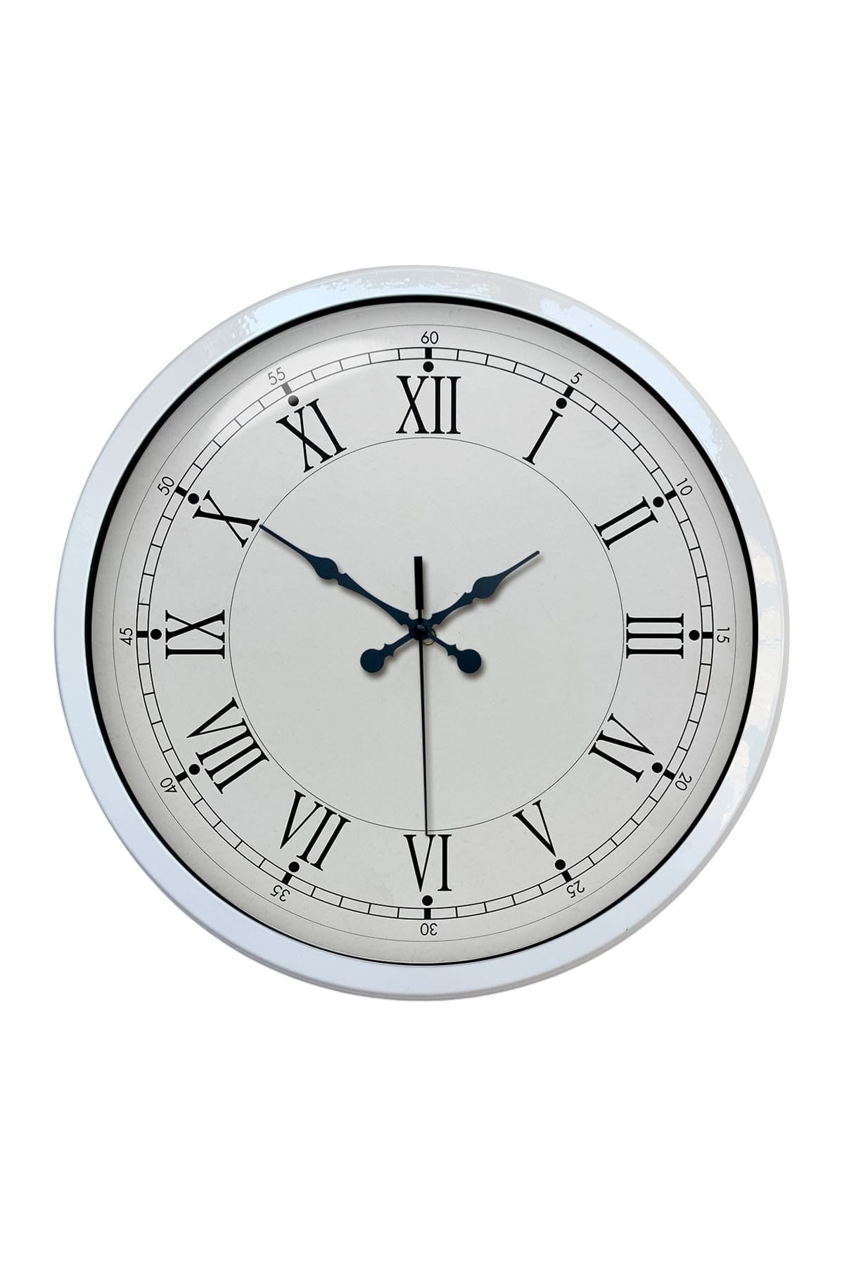 Zentime 40 Cm Metal Beyaz Roma Rakamlı Duvar Saati