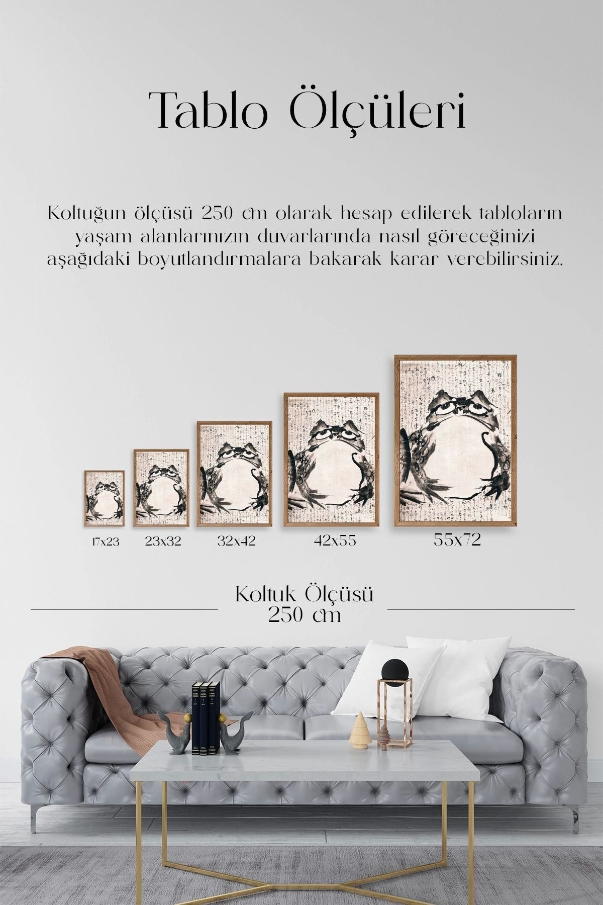 Kurbağa Ahşap Çerçeveli Tablo 50 x 70