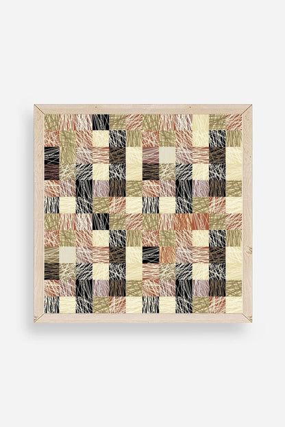 Soyut Ahşap Çerçeveli Tablo 42 x 42
