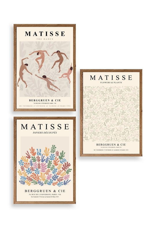 Matisse Üçlü Ahşap Çerçeveli Tablo 23 x 30