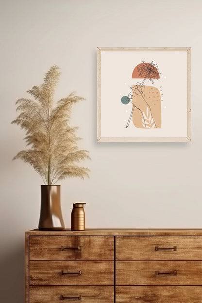 Modern Ahşap Çerçeveli Tablo 23 x 23