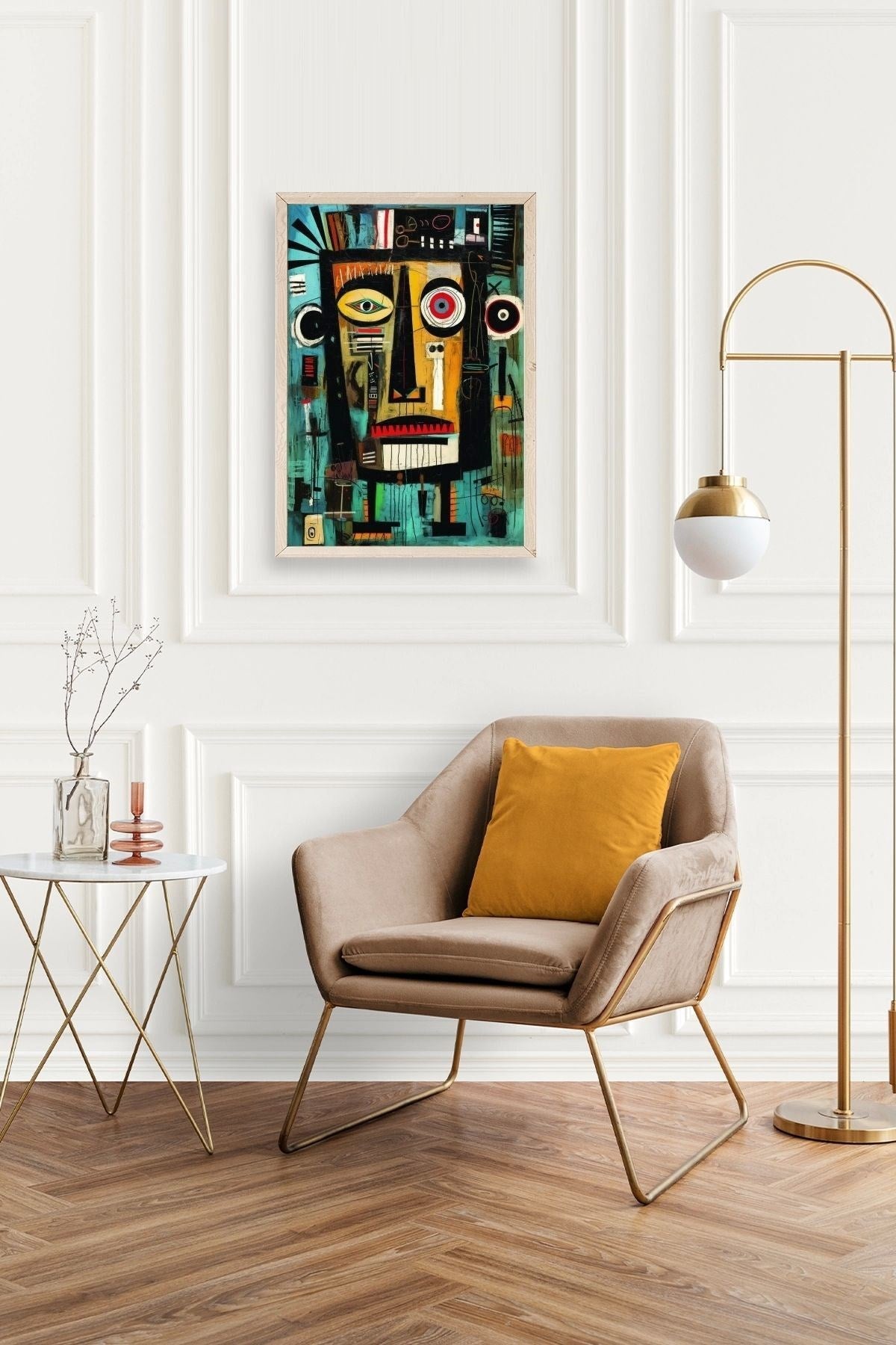 Soyut Ahşap Çerçeveli Tablo 23 x 30