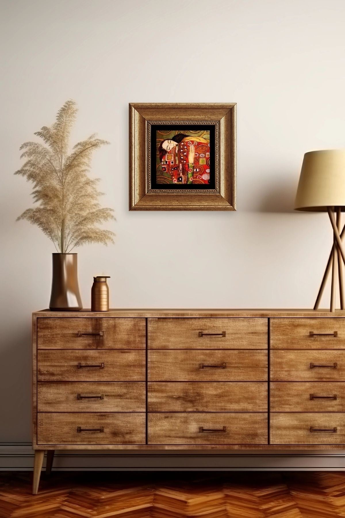 Gustav Klimpt Çerçeveli Taş Tablo 20 cm