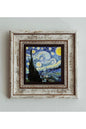 Vincent Van Gogh Starry Night Çerçeveli Taş Tablo , Çerçeveli Taş Duvar Dekoru 20 cm