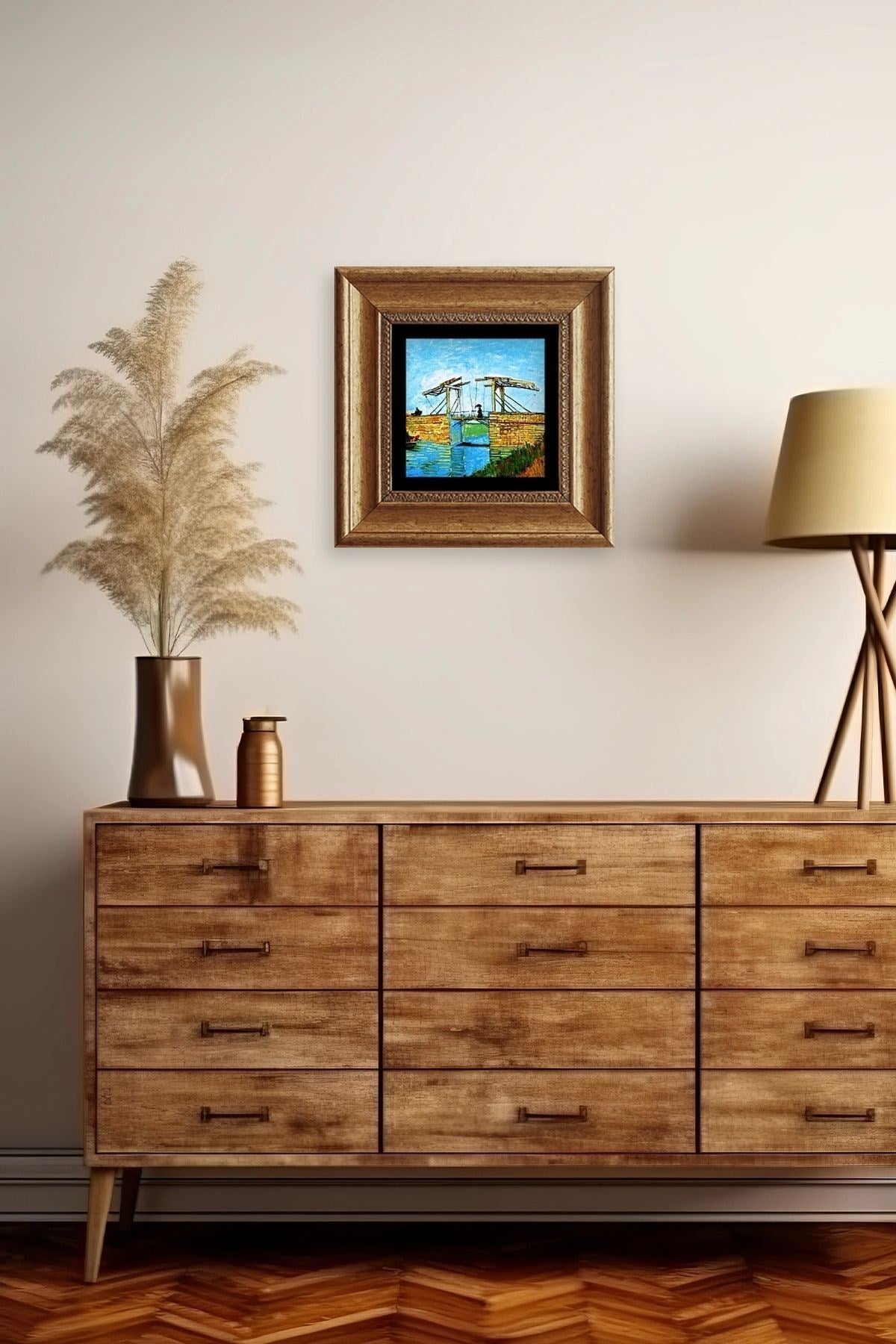 Van Gogh Çerçeveli Taş Tablo 20 cm