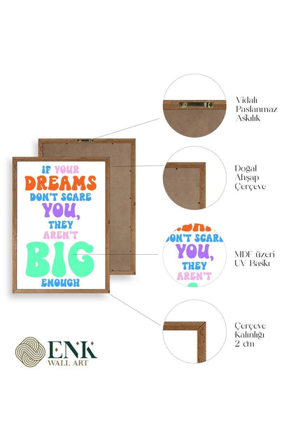 Motto Ahşap Çerçeveli Tablo 23 x 30