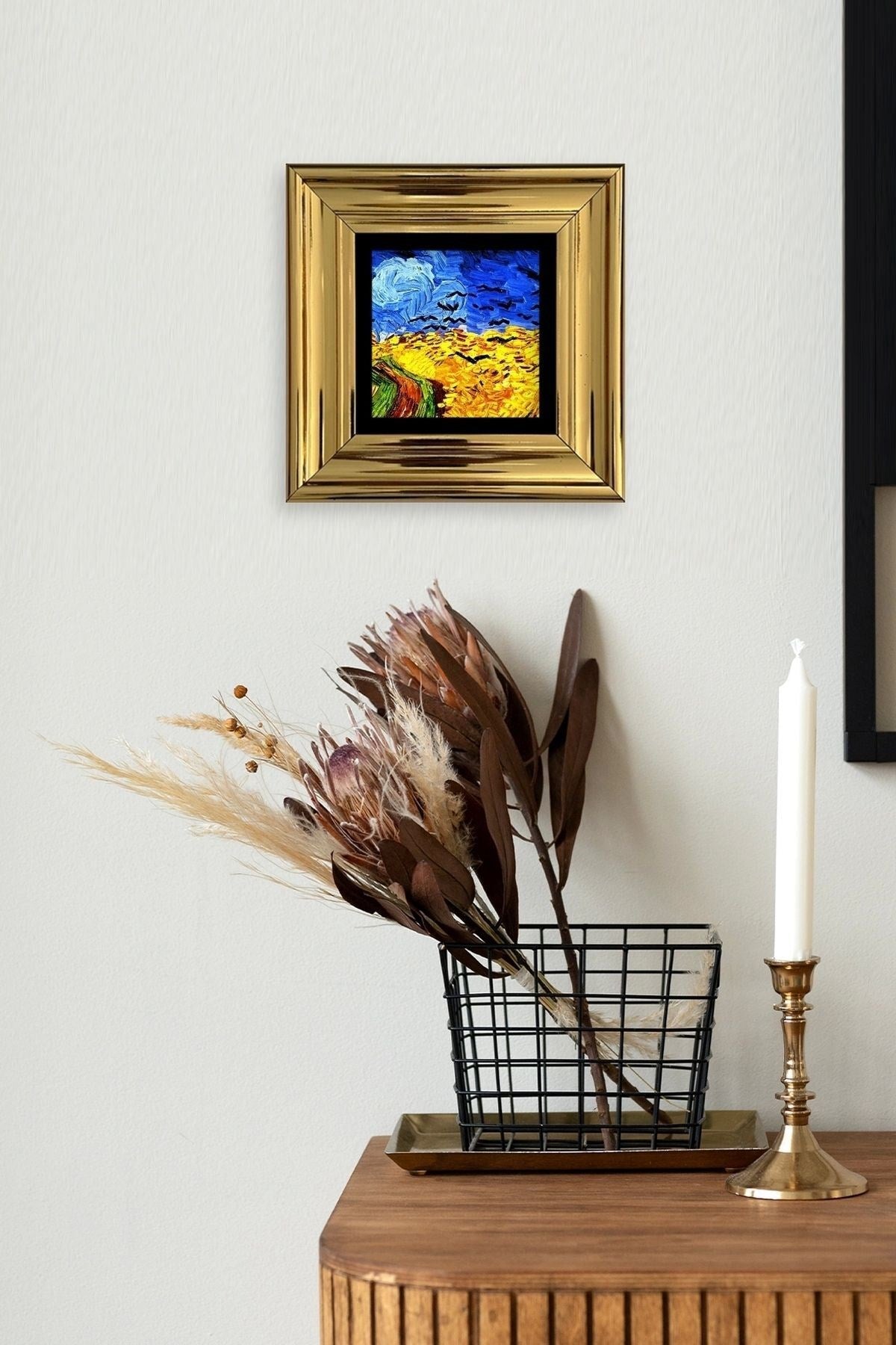 Van Gogh Çerçeveli Taş Tablo 20 cm