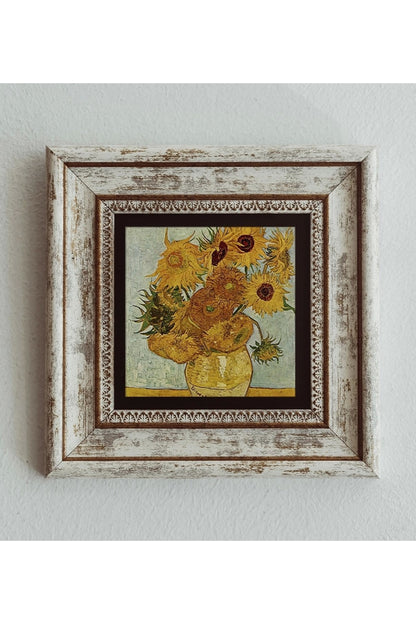 Vincent Van Gogh Çerçeveli Taş Tablo , Çerçeveli Taş Duvar Dekoru 20 cm