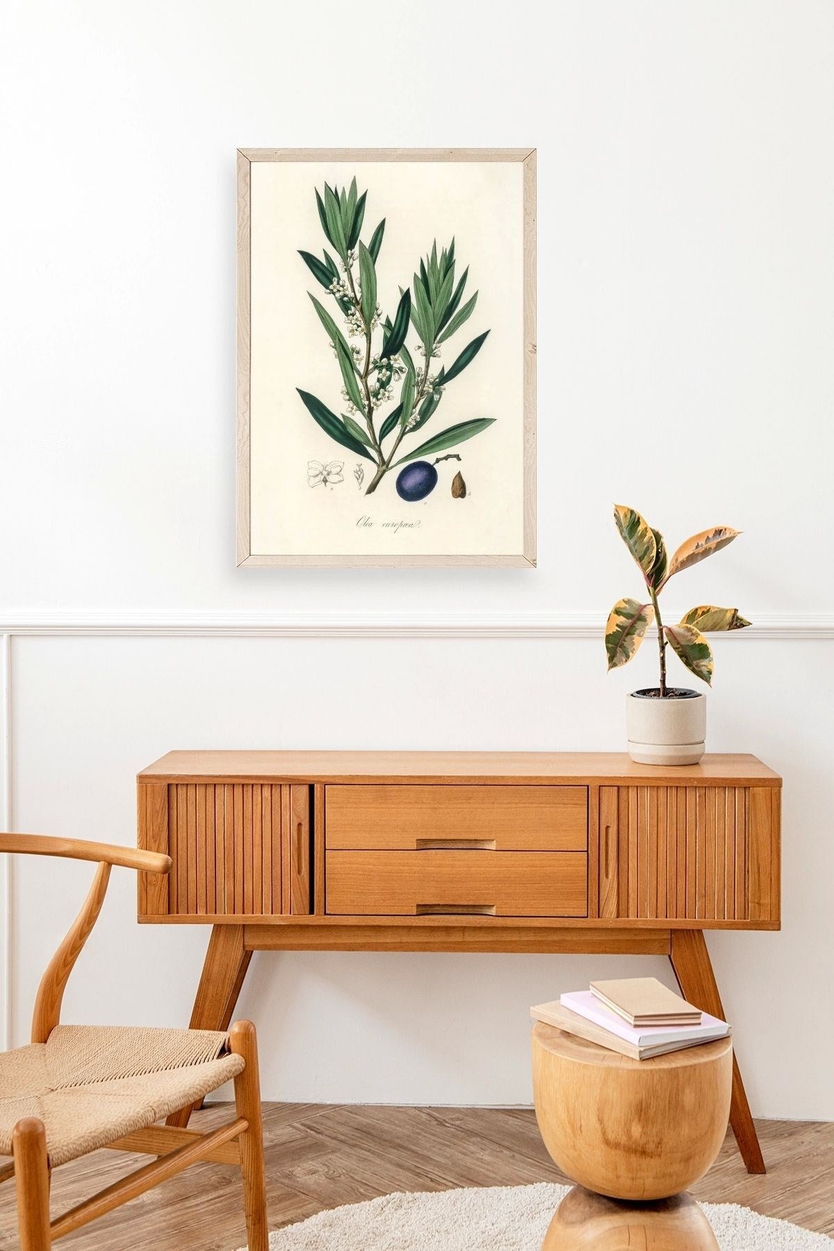 Yaprak Ahşap Çerçeveli Tablo 50 x 70